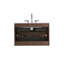 Meuble-lavabo mural en noyer de 30 po avec lavabo en céramique avec trois trous de robinet, grand meuble-lavabo flottant de rangement pour salle de bain moderne, lavabo une pièce sans drain, pré-assemblé