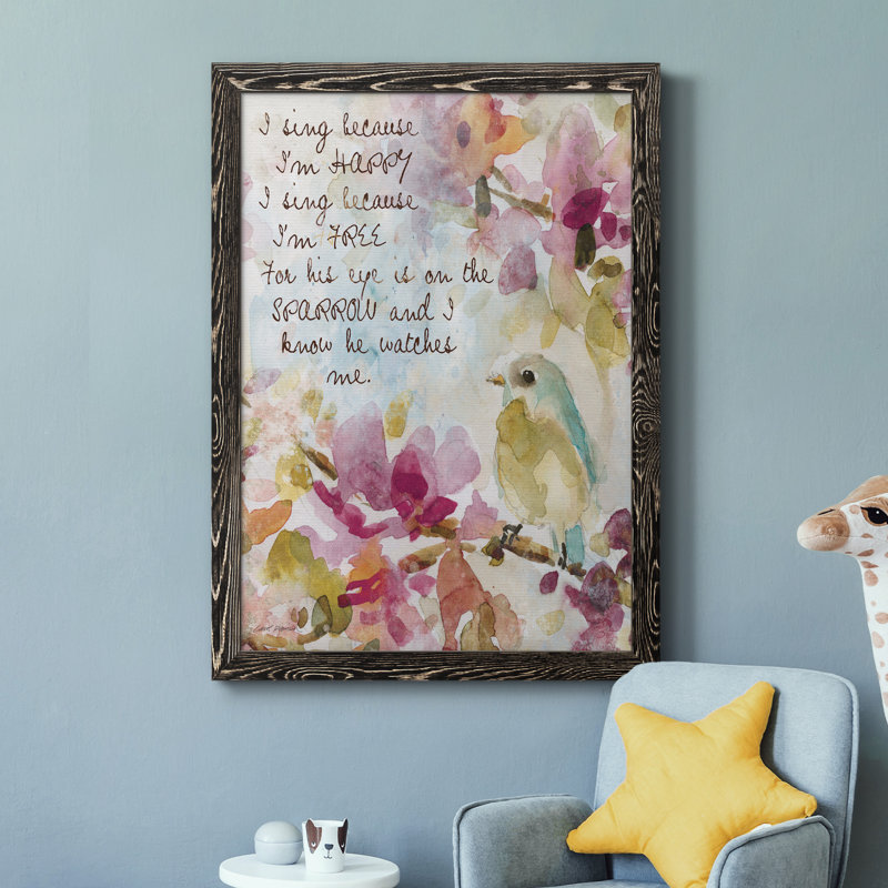 He Watches Me - Peinture sur toile encadrée, H 31,5 po x l 23,5 po x P 1,5 po, Cadre noir