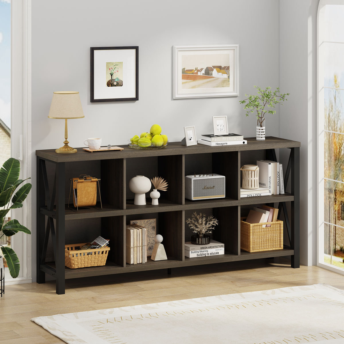 17 Stories Guinna 30.12'' H x 62'' W Iron Cube Bookcase & Reviews | Wayfair