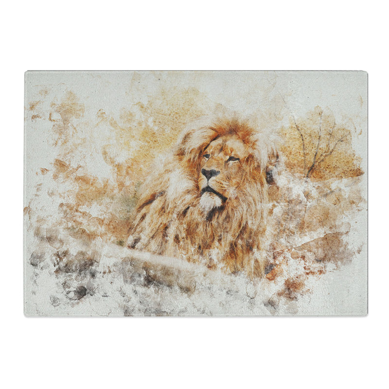 Lion Vol.1 Watercolour Chopping Board, 20cm W x 28.5cm L
