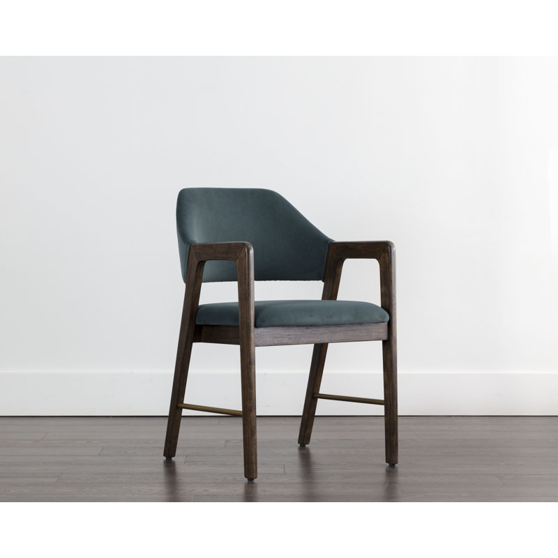 Chaise d'appoint rembourrée H 18,75 po Bessinger, Tissu natté performance gris foncé, Brun