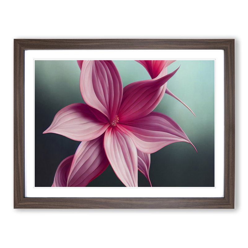 Ultimate Modern Flower Art - Framed Print, 25cm H x 34cm W x 2cm D, Walnut Framed