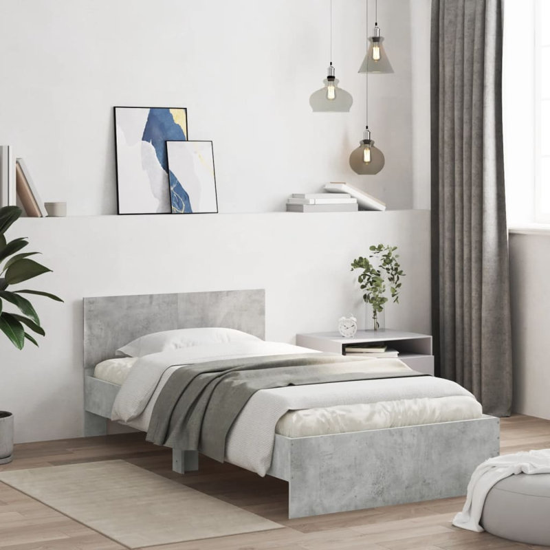 Nyleen Bed, Concrete Grey, EU Single (3'4)