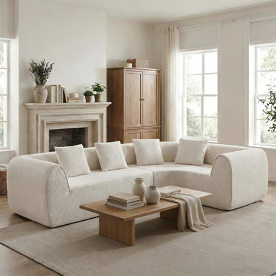 110" Modern Curved L-Shaped Modular Sectional Sofa With High-Density Fully Compressed Sponge, 2-Piece Set, Fully Assembled Right Hand Facing, Perfect For Living Room, Lounge