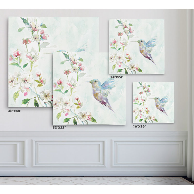 Colibri II - reproduction d'art, H 32 po x l 32 po x P 1,5 po, Toile tendue