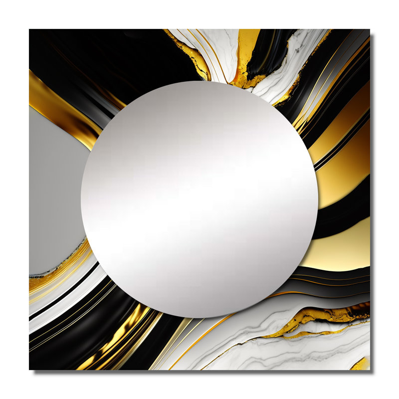 Sylviane - Miroir mural de salon abstrait, 36 po x 36 po