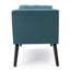  Banc rembourré moderne avec siège capitonné, dossier incliné et pieds de style Mid-Century, décoration élégante pour le salon, bleu sarcelle