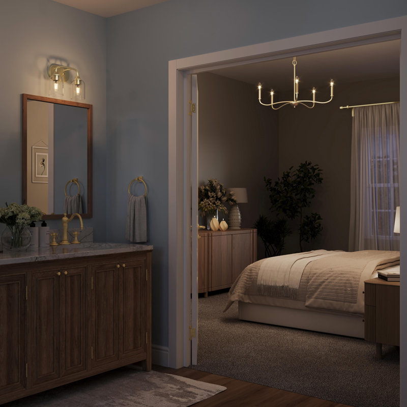 Ilia 5-Light Brushed Gold Chandelier, Brushed Gold