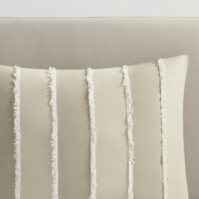 Édredon 3 pièces très grand / très grand taupe - Rembourrage alternatif 100% coton, garniture lavable au look moderne attrayant