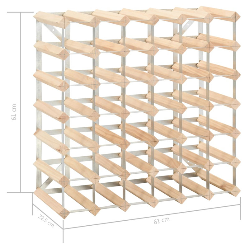 Allport 42 - Bottle Solid Wood Wine Bottle Rack in Beige, 80cm H x 80cm W x 22.5cm D