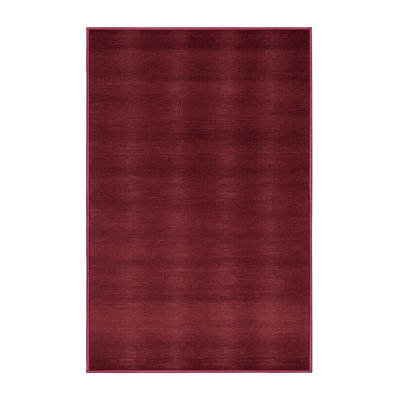 Tapis rouge uni lavable à la machine