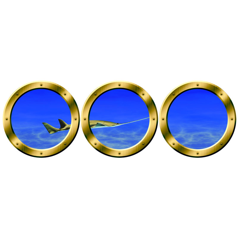 Wall Decal, 14" H x 14" W x 0.01" D, Gold