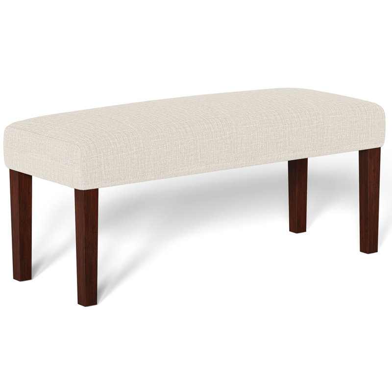 44"Wide Upholstered Accent Bench with Solid Legs,Entryway Stool, Beige