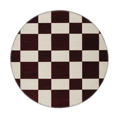 Tapis d'intérieur et d'extérieur à carreaux rouge