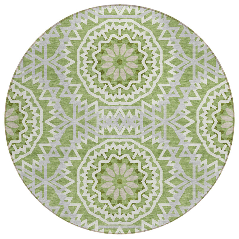 HomeRoots Round Machine Woven Area Rug