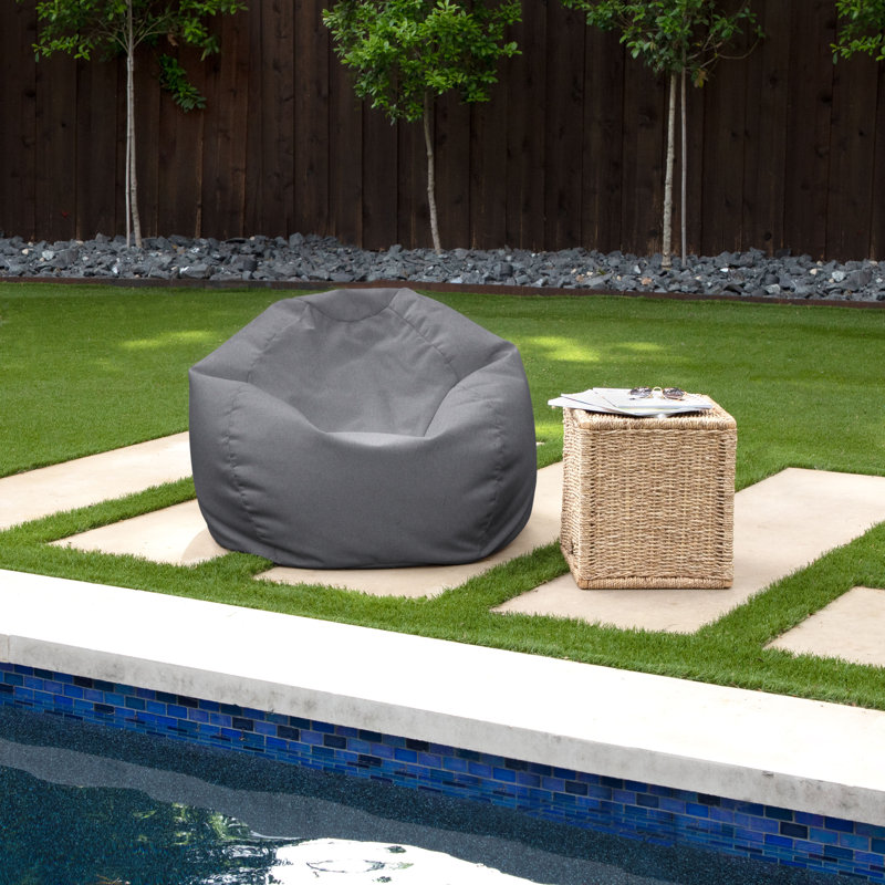 Large Outdoor Friendly Bean Bag Chair & Lounger, Charcoal