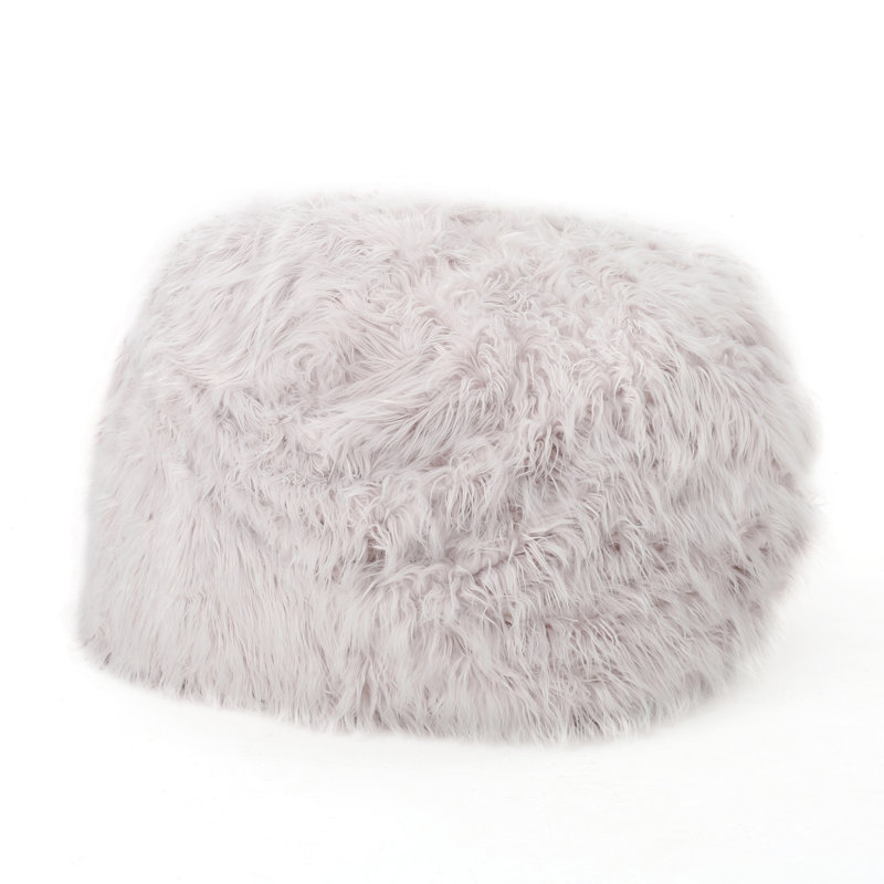 Faux Fur Bean Bag Chair, Purple Faux Fur, 42" H x 54" W x 54" D