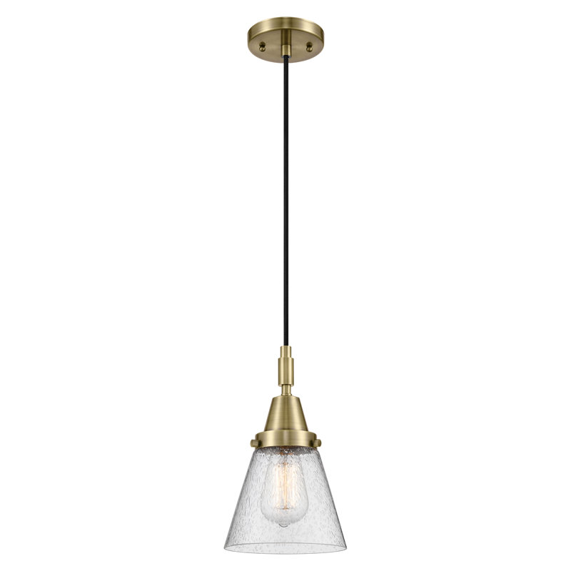 Downtown Urban - Cône Caden - Mini-luminaire suspendu à cordon 1 lumière - Abat-jour, H 129,88 po x l 6,25 po x P 6,25 po