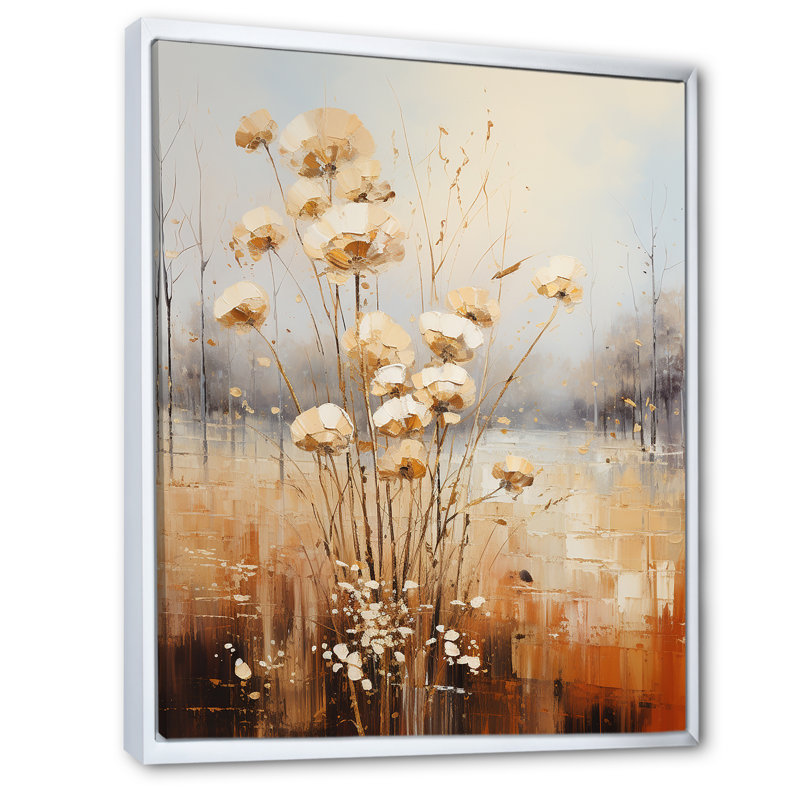 «Miminimalisme beige et gris pré», reproduction sur toile, H 44 po x l 34 po x P 1,5 po, Cadre flottant blanc