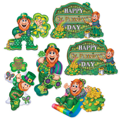St Patrick's Day Cutouts - 12"-14" - Pack of 12