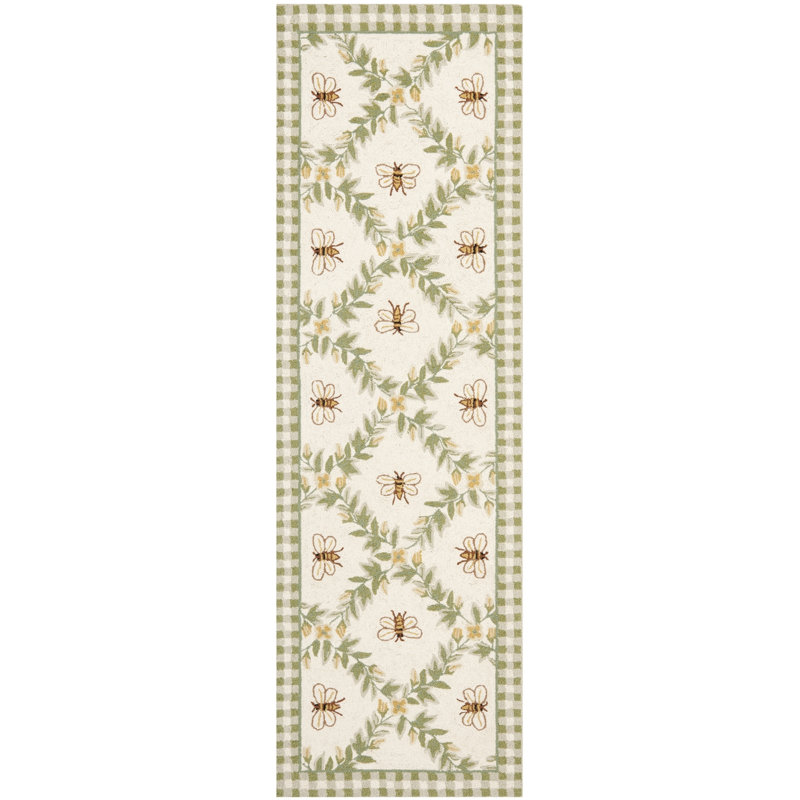 Elara Floral Handmade Wool Area Rug, Runner 2'6" x 10'