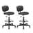 Tall Drafting Rolling Stool Chair with Low Back Support and Adjustable Foot Rest Ring Set of 2 PU Leather Vinly Wide Seat Swivel Standing Desk Chair for Office Home 2 Pack