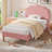 Twin Size Bed Frames With Cimahi Adjustable Teddy Fleece Headboard, Upholstered Platform Bed W/Slats Support-1098777322