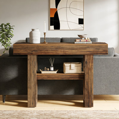 41.3" Console Table, 2-Tier Narrow Entryway Sofa Table with Storage