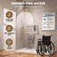 Paroi de douche fixe l 36 po x H 80 po, panneau de verre arqué avec verre trempé transparent de 3/8 po, panneau de verre simple sans cadre, porte de douche à l'italienne, or brossé-133064804-133064801