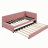 Storage sofa bed frame with a linen fabric cover, no bed panel.-1553691240