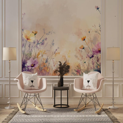 Watercolor Wildflower Bloom Mural