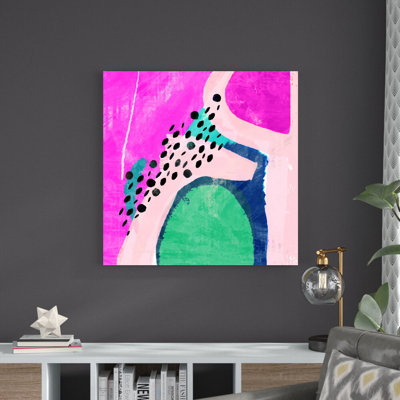 Rose et bleu sarcelle abstrait - impression