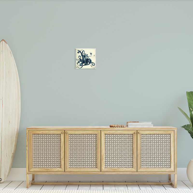 Art mural rétro de pieuvre maritime par Vlad Mel