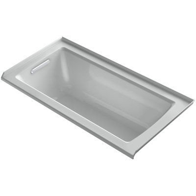 Archer VibrAcoustic Three-Wall Alcove Bath with Bask Heated Surface, Tile Flange and Left-Hand Drain