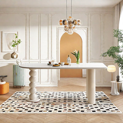 Vatche Solid Wood Base Dining Table