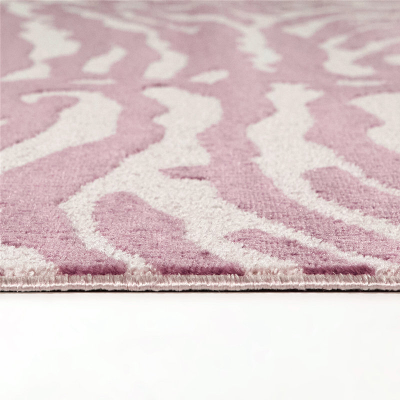 Tapis à imprimé animaux lilas Tayali, 5 pi 3 po x 7 pi, Lilas
