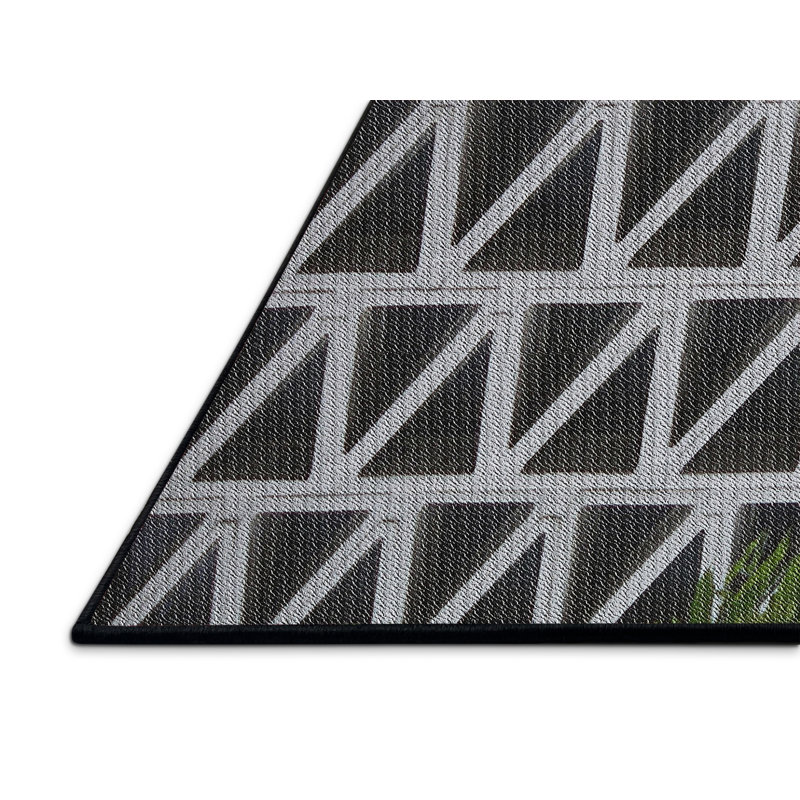 Tapis gris à motif géométrique Klatt, Rectangle 5 pi x 7 pi
