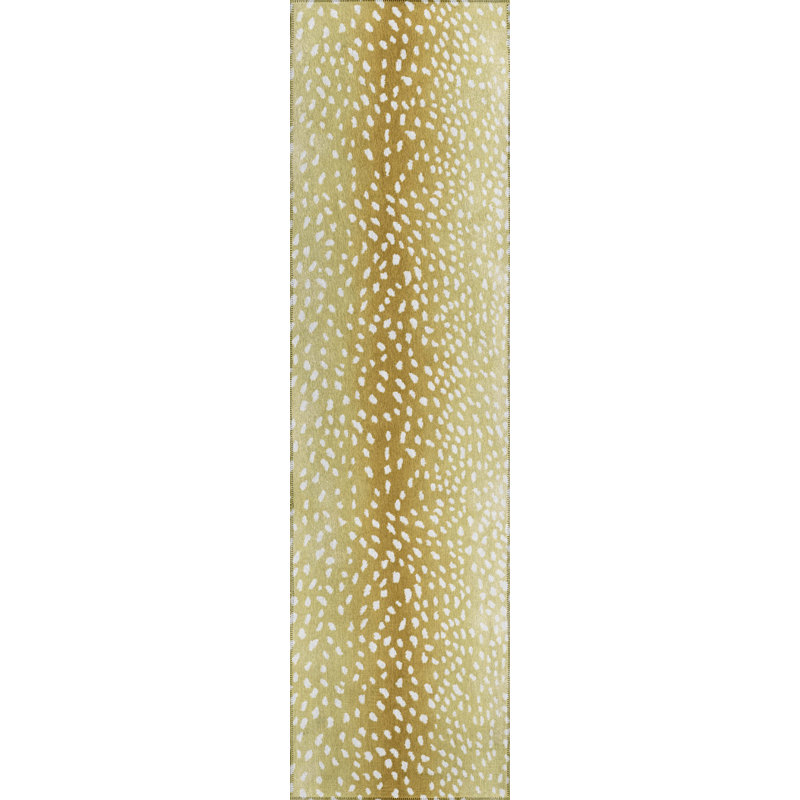 Abdimalik Chenille Washable Animal Print Indoor / Outdoor Rug, Runner 2'3" x 7'6"