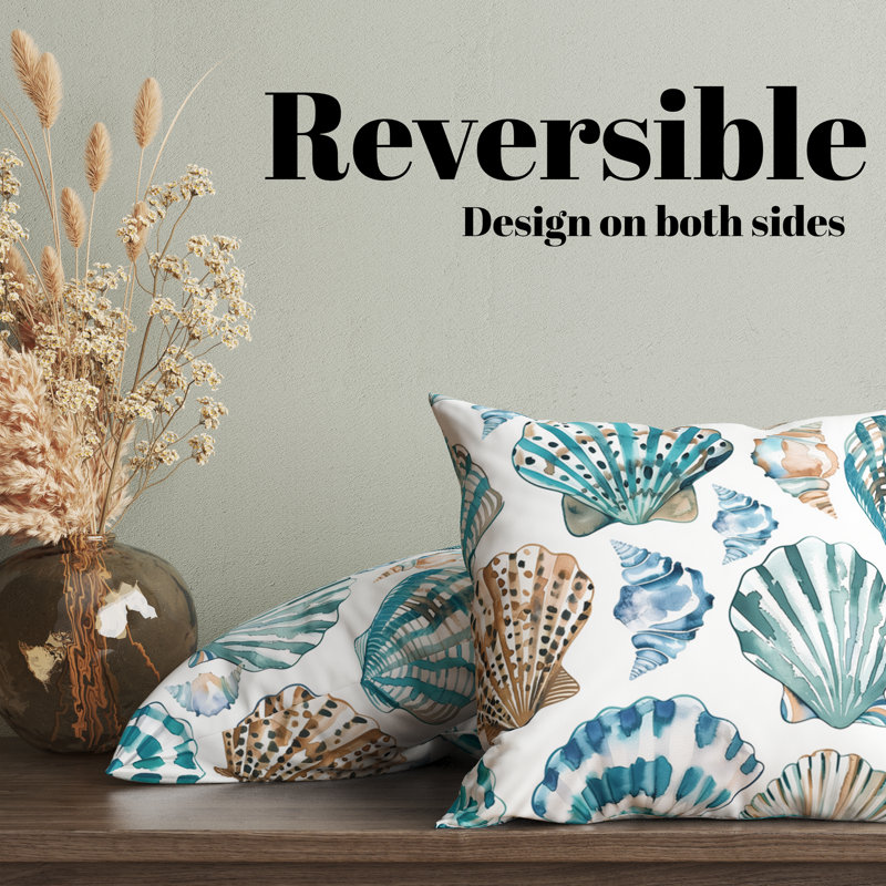 Housse de coussin Seashell Seafoam Soiree, H 18 po x l 18 po