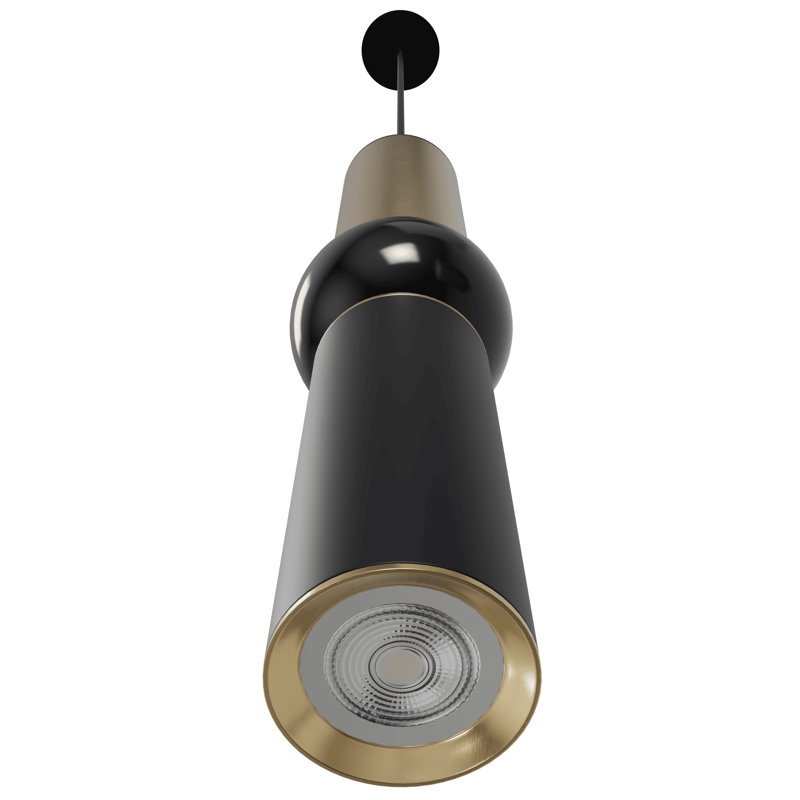 Dossantos 1 - Light LED Pendant, Brushed Brass/Black