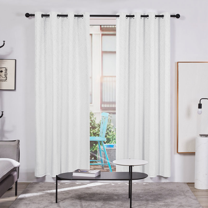 Boast Blackout Curtain Pair, 52'' W x 63'' L, White
