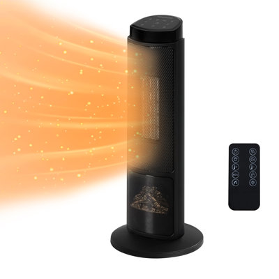 Space Heater For Indoor Use, 23Inch Portable Heater With Remote And Thermostat,7 Light Modes, 70°Oscillation, 12H Timer