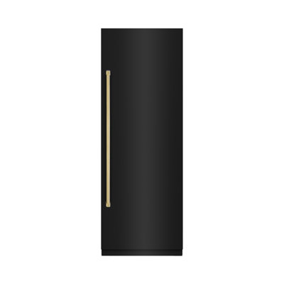 ZLINE Autograph Edition 30 in. 16.7 cu. ft. Column Refrigerator with Graphite Gray Interior and Accents