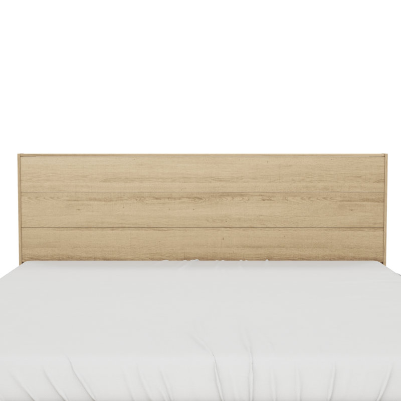 Allyannah Levison Platform Bed With Headboard, King, Oslo Oak