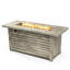 Foyer de table 54 po au gaz propane, foyer rectangulaire en acier de 50 000 BTU avec finition imitation grain de bois pour terrasse de jardin extérieur - beige clair
