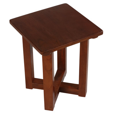 Faro Solid Teak Wood Small End Side Table, Square 14x14x17
