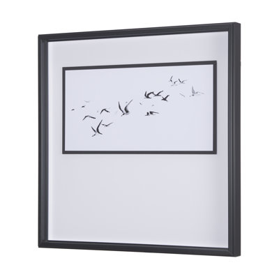 «Fly Away a Hand», reproduction d'art encadrée texturée matte sous verre