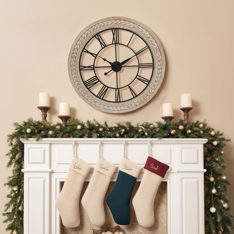 Grande horloge murale en bambou
