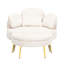 Assise simple en velours côtelé beige avec support réglable et à la taille pour petit balcon avec plateau à trois coussins de 61 pouces, thé idéal dans les appartements-121104860