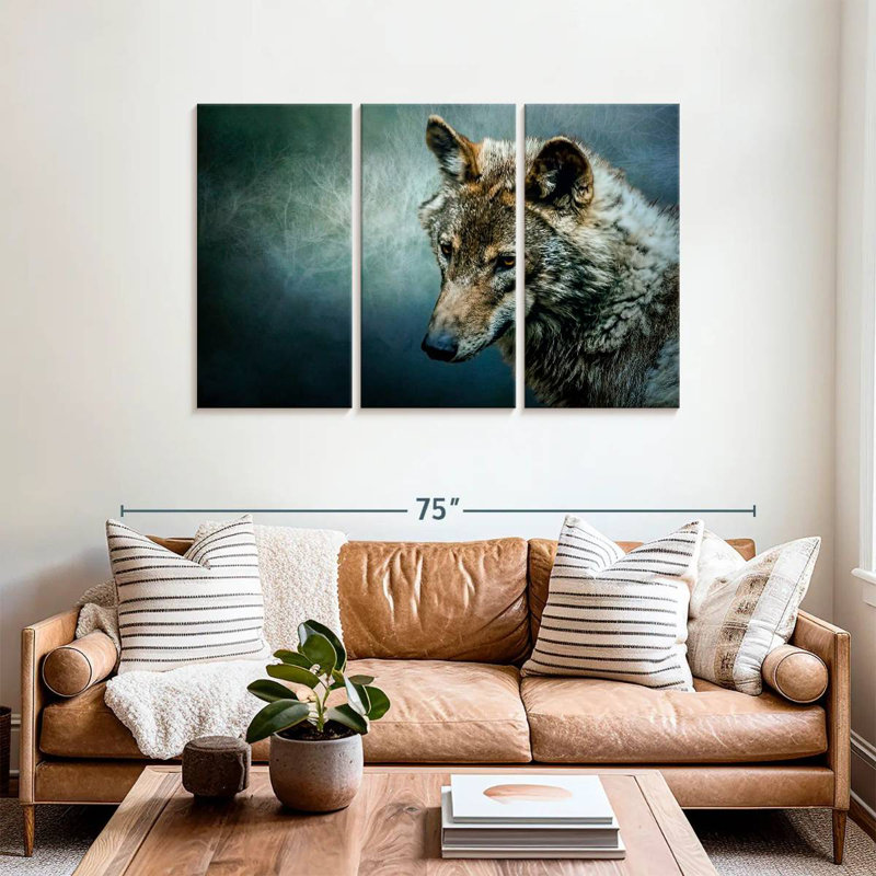 Loup solitaire, H 36 po x l 57 po